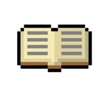 Icone d'un livre ouvert pixelisé