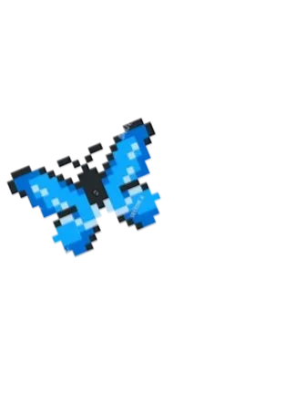 Pixelated blue butterfly icon